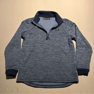 Under Armour Men’s Heather Blue Coldgear Loose 1/4 Zip Pullover Size Small